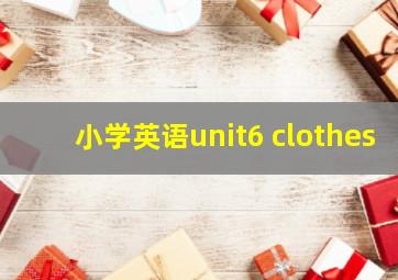 小学英语unit6 clothes